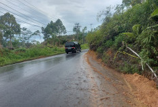  Terkesan Diabaikan, 5 Bulan Material Longsor Tutupi Setengah Badan Jalan Provinsi