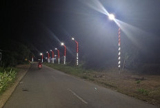 Beginilah penampakan lampu di jalan lintas Desa Taba Jambu Kecamatan Pondok Kubang, bagian dari program Bengku