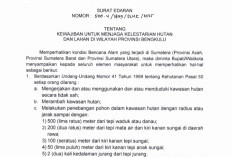 Gubernur Bengkulu Keluarkan Edaran Jaga Hutan dan Cegah Bencana