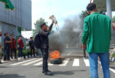  Tolak Kenaikan PPN 12 Persen, Mahasiswa Bakar Ban Depan Kantor DPRD Provinsi Bengkulu