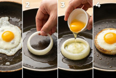Trik Menggoreng Telur Ceplok Bulat Sempurna Menggunakan Cetakan Bawang