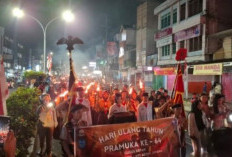 Pramuka Rejang Lebong Gelar Pawai Obor Meriahkan Hari Kemerdekaan 
