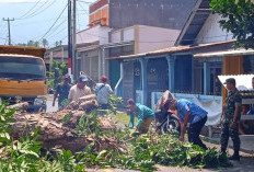 Kecamatan Merigi Bersama DLH Tebang Pohon Rawan Tumbang