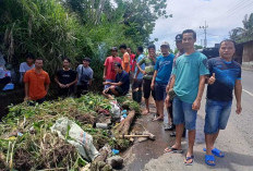 Gabungan Pemuda Kepahiang Gotong Royong Bersihkan Drainase Jembatan Konak