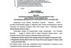 Bupati Rejang Lebong Keluarkan Edaran Pengibaran Bendera Merah Putih