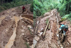 Pembangun Pemerintah Tak Kunjung Terealisasi, Pemdes dan Warga Swadaya Perbaiki Jalan Batu Bandung-Air Punggur